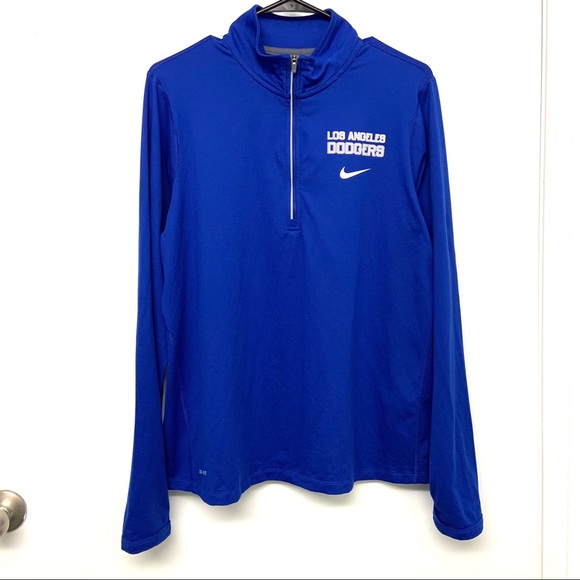 Nike LA Dodgers Element Blue Half Zip Running top - Picture 1 of 8